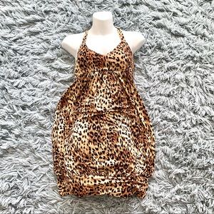 Free with any purchase! Leopard Animal Print Stretchy Bubble Mini Dress Y2K